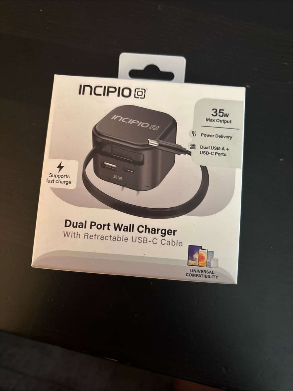 Incipio Dual Port Wall Charger - White/Gray